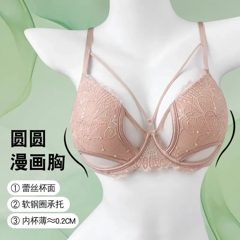 1. Σετ σουτιέν BANERDANNI Sexy Pure Desire Big Bust Minimizer Push Up Side Support Anti Sagging Anti-flading Εσώρουχα Hot Sale Best