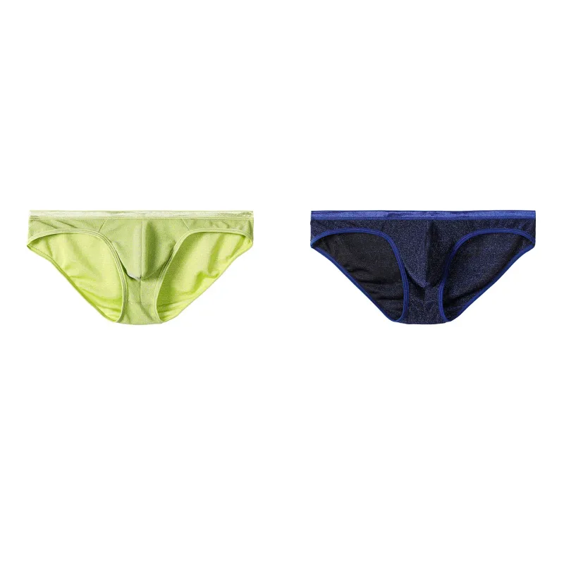 Men's Ice Silk Triangle Panties Sexy U-Shape Thin Briefs Breathable Mesh Low-Waist Underwear — image 21
