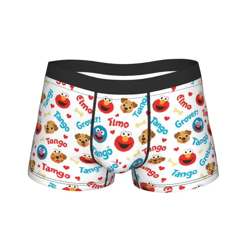 S-Sesames Streets Tango Elmo & Grover 속옷 남자 반바지 팬티 Funny Boxershorts 품질 세관 특대 팬티 — image 23