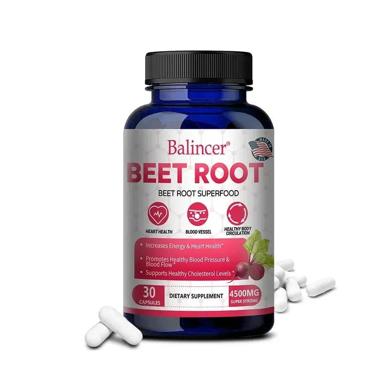 Balincer Organic Beetroot Extract Capsules - Good for Energy and Endurance Blood Circulation Heart Health Supplement — image 8