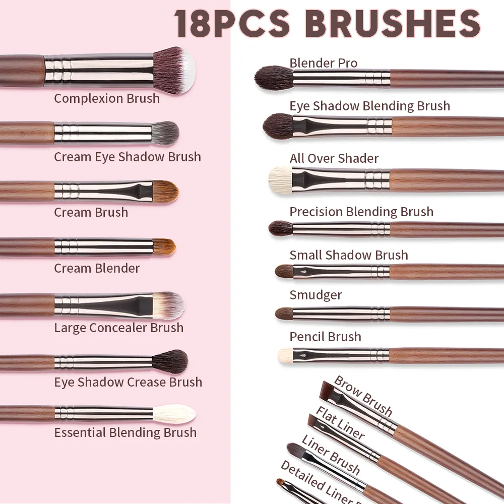 Ovw conjunto de pincéis de maquiagem beleza puff esponja ovo em pó kabuki blush corretivo sombra de olho kit de pincel de maquiagem — image 4