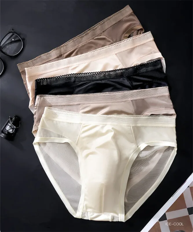 New adults 18 plus micro calzones hombres Ice silk mesh men's underwear 3D space sexy lingeries for man lace calzoncillos hombre — image 2