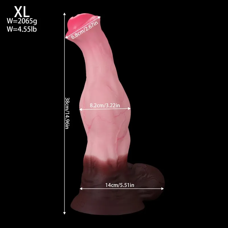 Τεράστιος μαλακός κόμπος σιλικόνης Horse Dildo Μεγάλα μακριά ρεαλιστικά παχιά βεντούζα βεντούζες για γυναίκες Άνδρες Μεγάλα ζώα πέους για ενήλικες