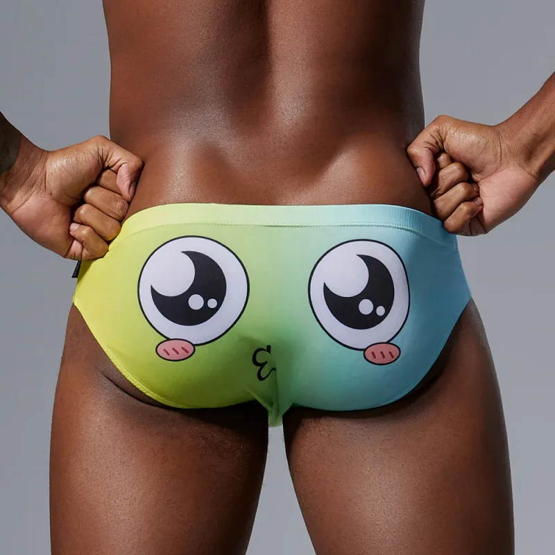 Men's Low Waist Briefs Breathable Gradual Cartoon Print Underwear Sexy Triangle Pants for Men — image 22