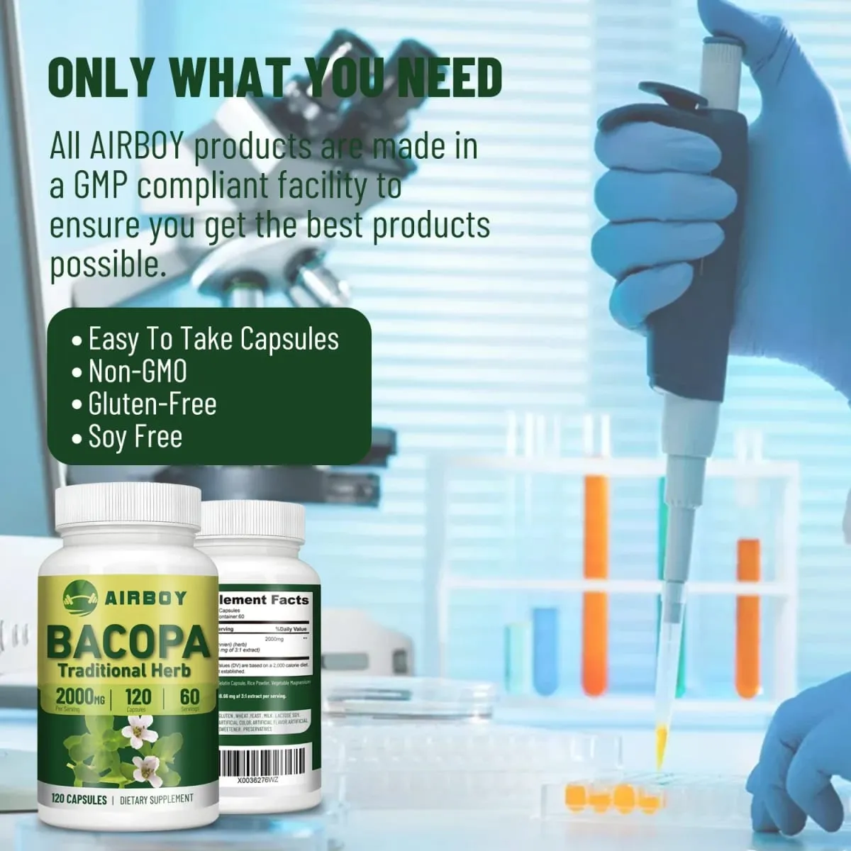 Bacopa Monnieri Extract - Helps Clear Thinking and Improves Memory Delay Skin AgingSupplements