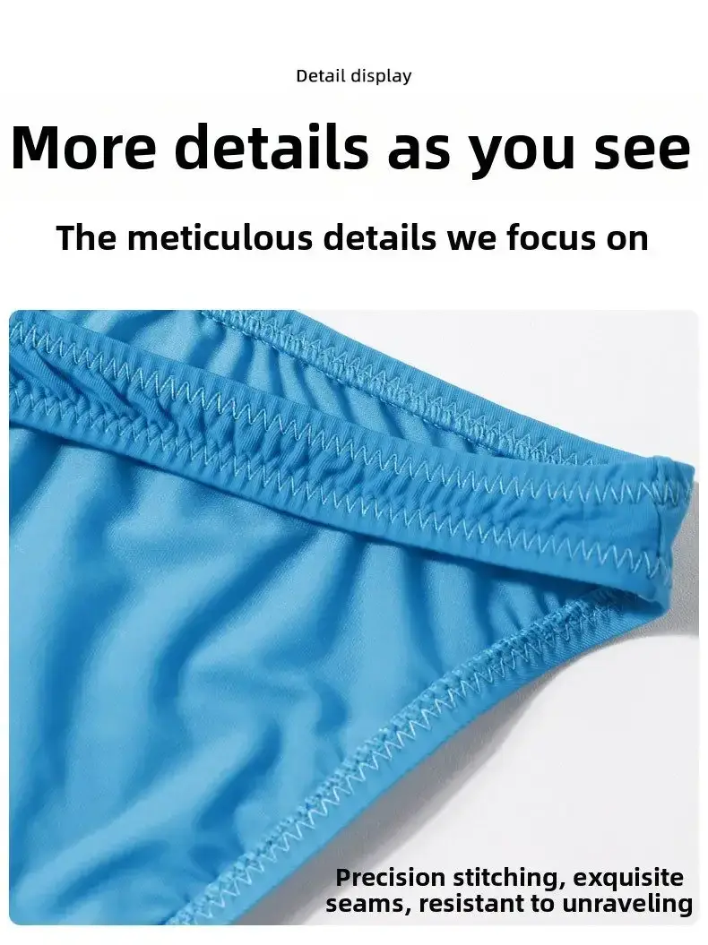 Men's Ice Silk Briefs Sexy Low-Rise U-Pouch Underwear Summer Ultra-Thin Breathable Smooth Panties Quick-Dry Cool Swimming Briefs — image 9
