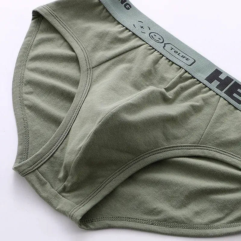 5Pcs/Men's Underwear High-quality Pure Cotton Sexy Triangular Shorts Men's Briefs Breathable Elastic Underpants Large Size L-5XL — image 4