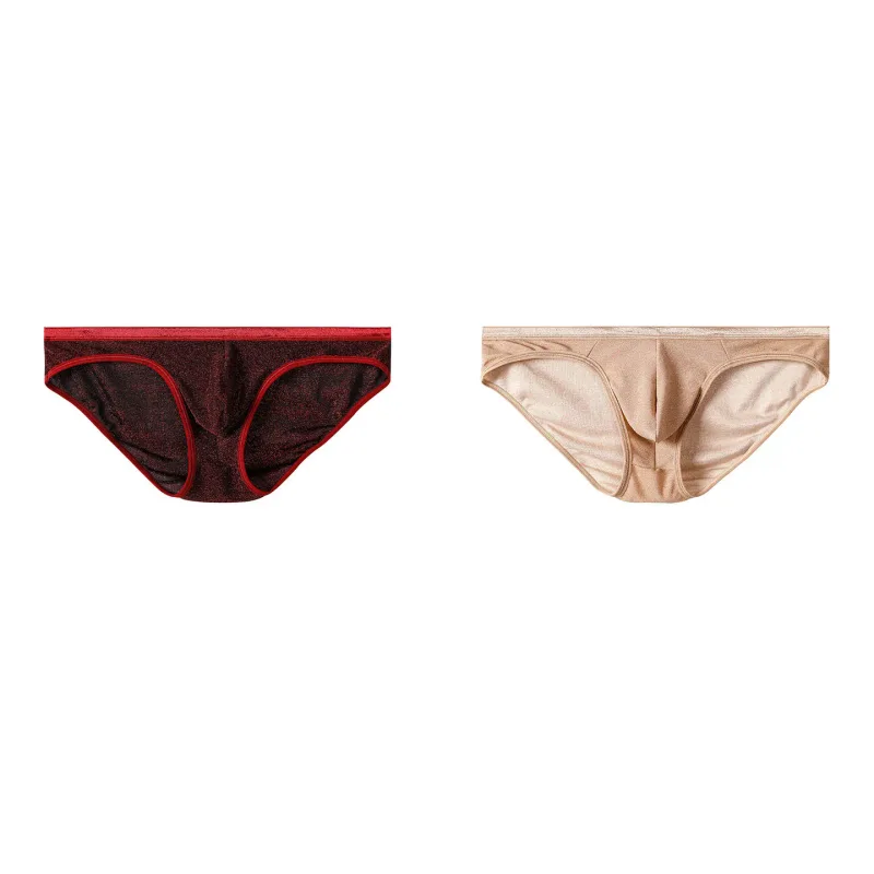 Men's Ice Silk Triangle Panties Sexy U-Shape Thin Briefs Breathable Mesh Low-Waist Underwear — image 27