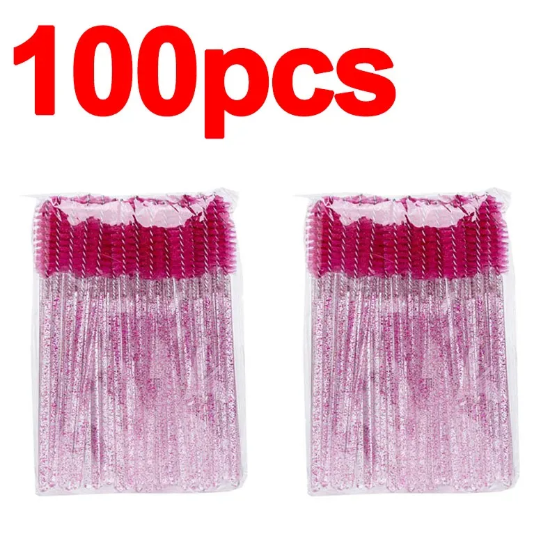 Νέο 50/100 τμχ Microbrush for Eyelashes Brush Crystal Spoolie Brushes Brown Comb Makeup Beauty Tool for Eyelashes HZS24 — image 13