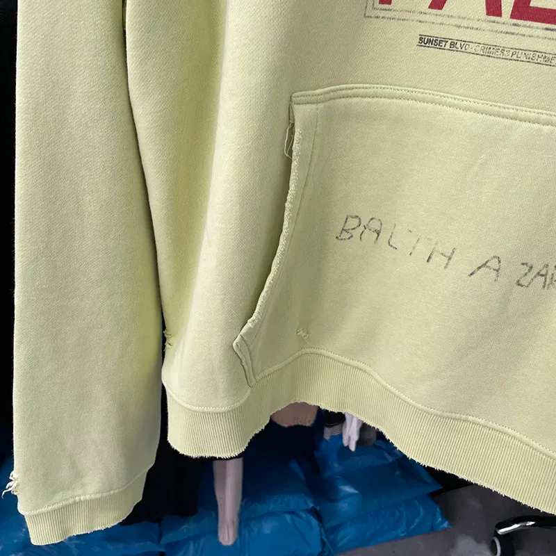 Nuevas sudaderas con capucha PALY de gran tamaño para hombre y mujer, cárdigan Vintage informal lavado negro dañado de la mejor calidad, sudaderas con cremallera — image 25
