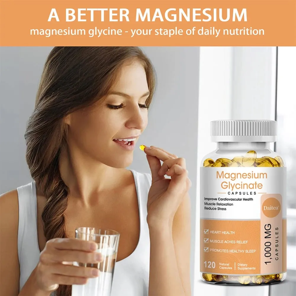 Magnesium Glycinate Supplement with Vitamins To Promote Natural Sleep Reduce Stress and Anxiety and Support Bone Health — image 1