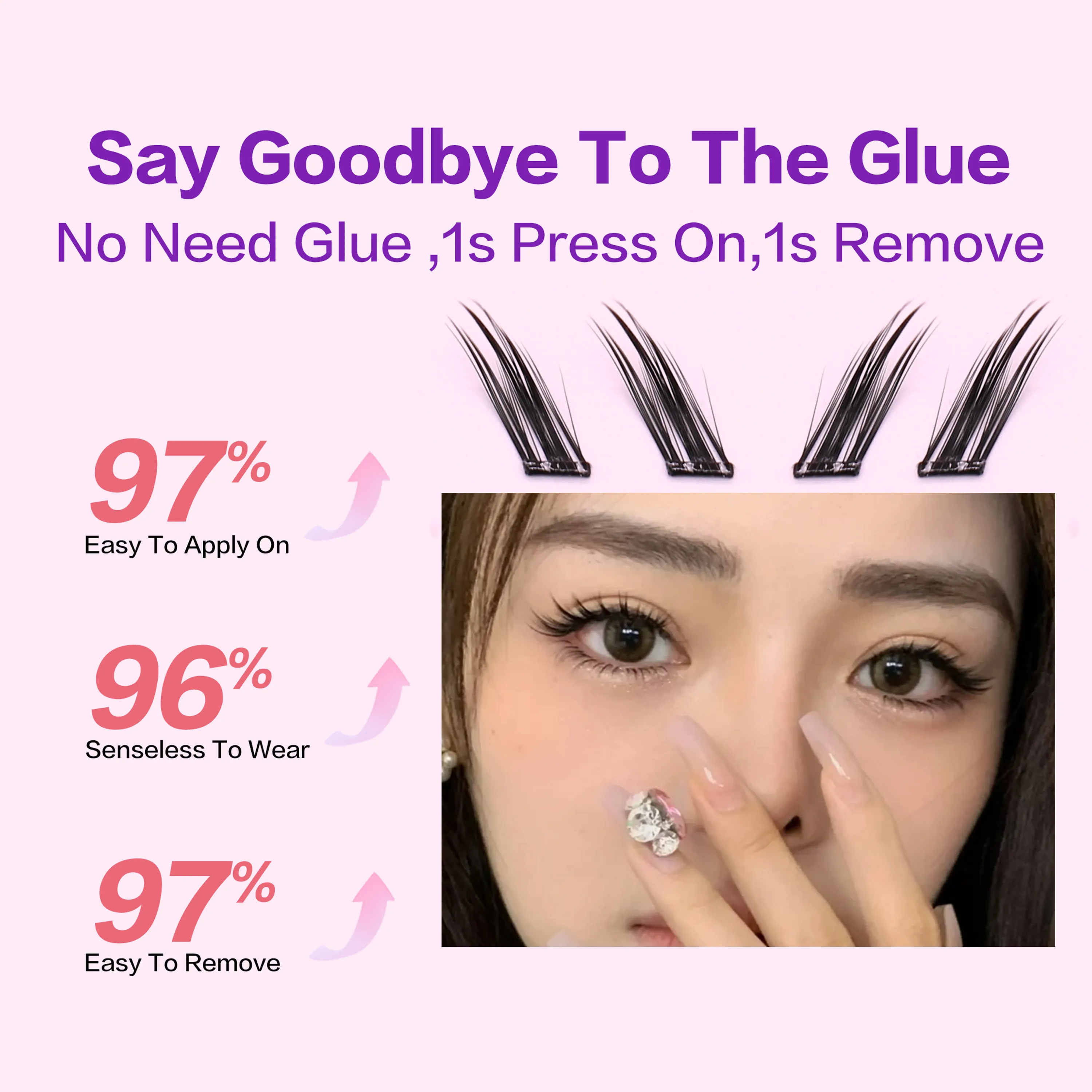 FindLove Fox Eye Lashes Pre Glued False Eyelashes C Curl 12mm Reusable Manga Lashes Soft No Glue Need Eyelash Makeup Tools — image 3