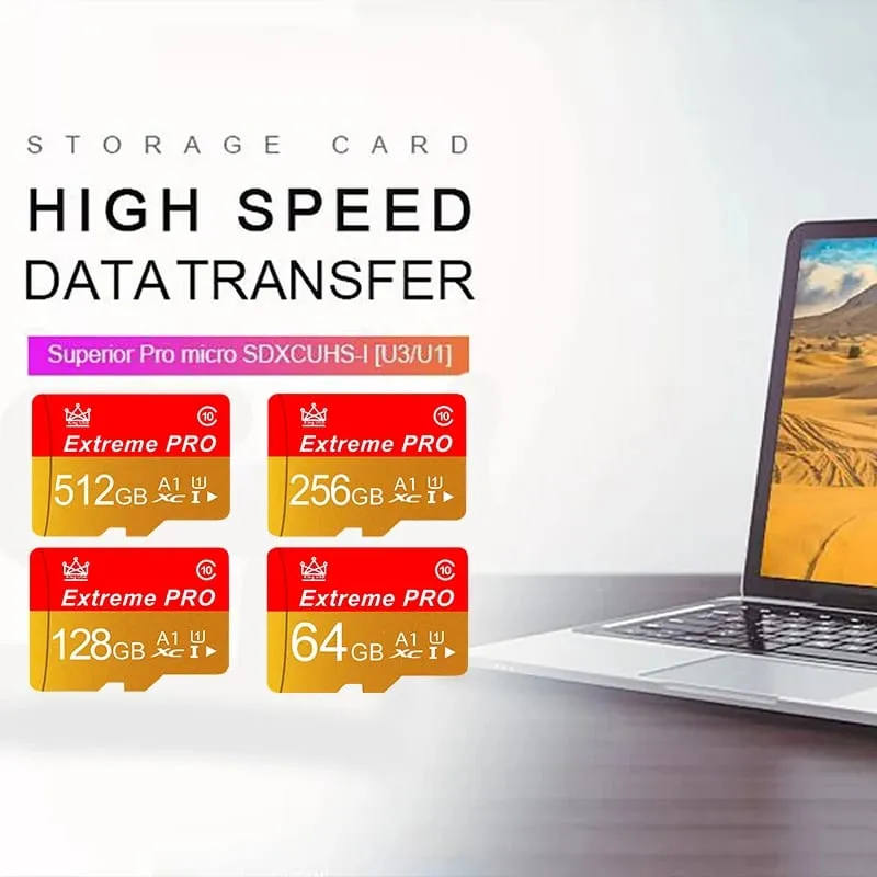 Gyors átvitel tartós memóriakártya és Micro SD kártya SD kártyák TF kártyák 32 GB / 64 GB / 256 GB / 512 GB CCTV biztonsági kamerákhoz