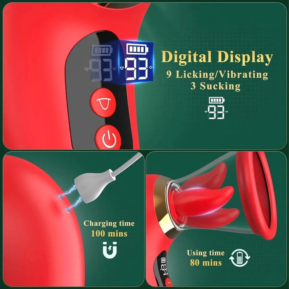 5IN1 Tongue Clitoral Sucker Vibrator APP Control Clit Stimulator Γυναικεία οθόνη αυνανισμού οθόνη σεξουαλικά παιχνίδια για γυναίκες ζευγάρι — image 5
