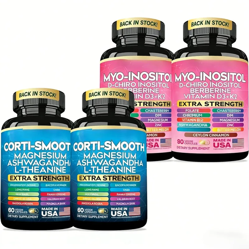 Cortisol & Myo-Inositol Supplement Bundle Soothe & Smooth Bundle 13-in-1 Cortisol Balance Magnesium Ashwagandha L-Theanine — image 9
