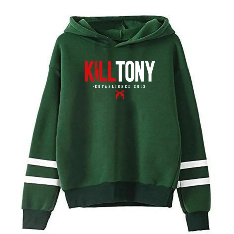 Kill Tony Merch 까마귀 유니섹스 포켓리스 평행 바 슬리브 streetwear 여성 남성 후드 티셔츠 웃긴 옷