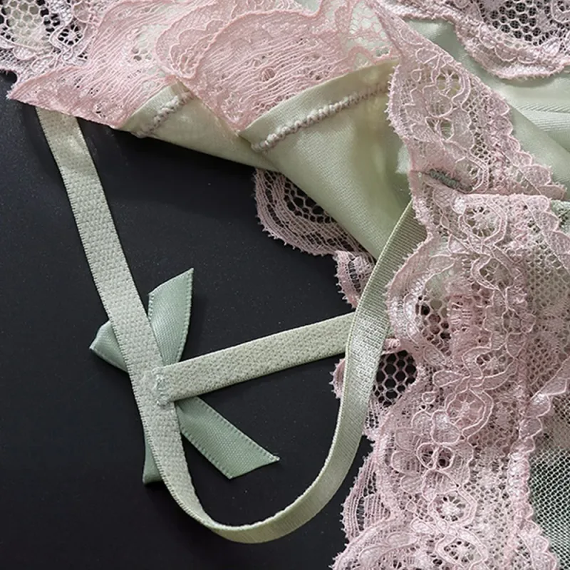 Men Triangle Panties Lace Trim Butterfly Knot Flower Pattern Thin Super Comfortable U Bulge Pouch Breathable Transparent Underwe — image 10