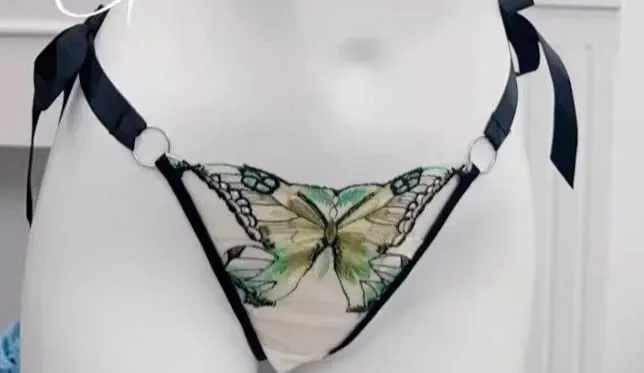 Reggente Pizzo Francese Farfalla Rete Trasparente Spalline Elastiche Senza Spugna Σετ Intimo S-XL Nuovo Morbido — image 15