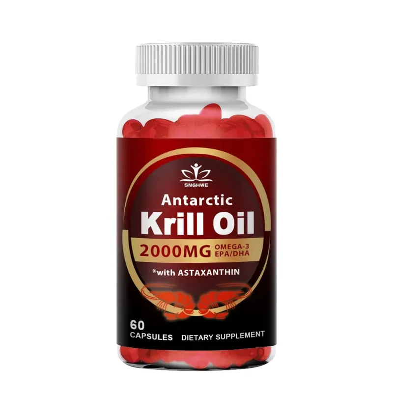 Antarctic Krill Oil-2000mg ανά μερίδα-με Ωμέγα-3 EPA DHA & ασταξανθίνη-Υποστηρίζει υγιείς αρθρώσεις εγκεφαλική καρδιά και αρτηριακή πίεση