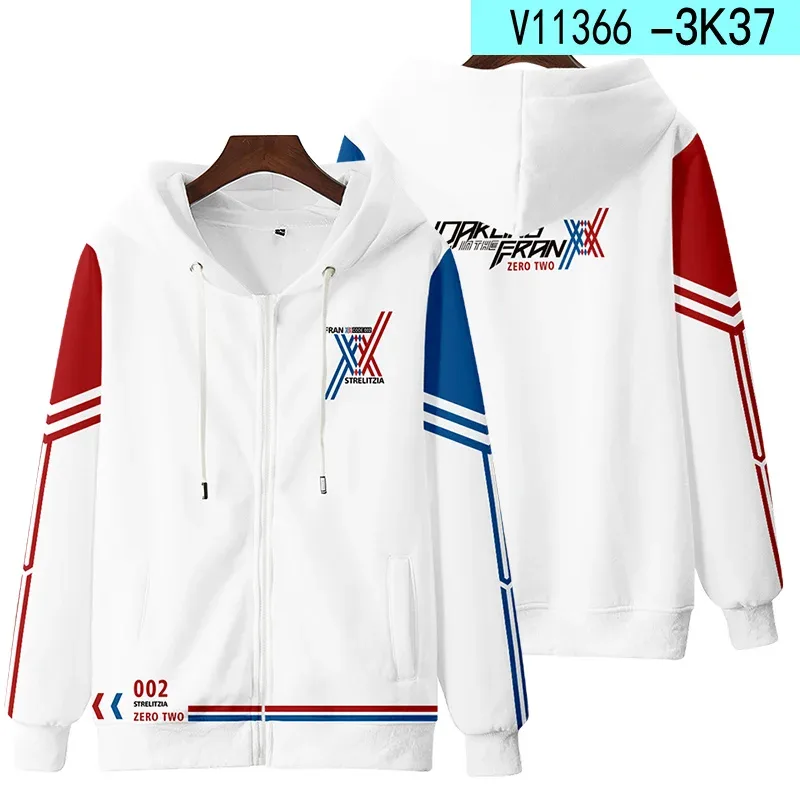 Hot Japan Anime Darling In The Franxx Cosplay Zipper Hoodies 3D Druck Männer Frauen Hip Hop Trainingsanzug Zipper Hoodie Männer der Kleidung — image 16