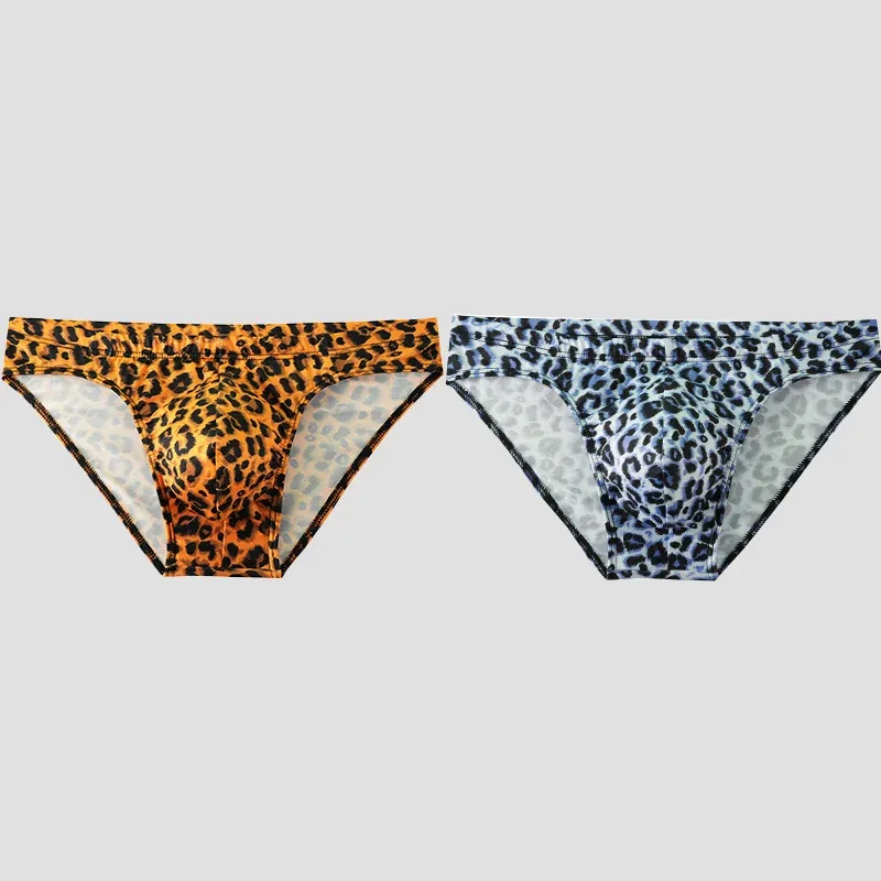 2PCS Men's Briefs Leopard Print Men's Briefs Stretch Waist sexy Breathable Soft Comfortable Wild Shorts Men's Briefs — image 3