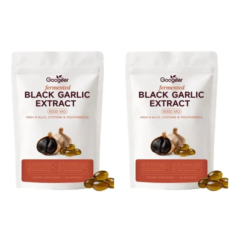Googeer Fermented Black Garlic Extract 6000MG Softgels Antioxidant Immune Support S-Allyl Cysteine Men Women 60 Softgels 60 Days