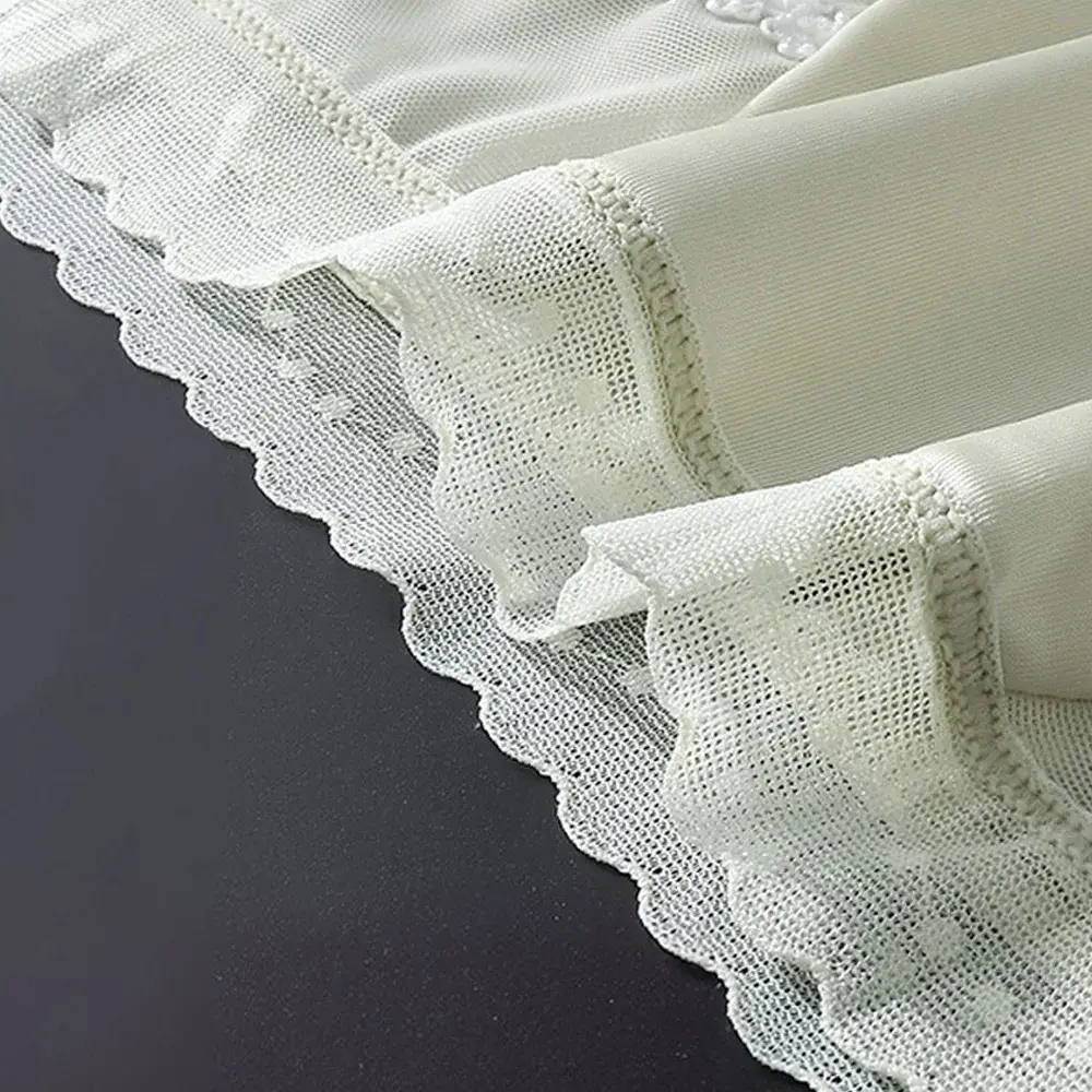 Men's Low Waist Triangle Underwear Sexy Elastic Lace Trim Silk Pouch Ultra-Thin Seamless Underpants plus Size Lingerie — image 11