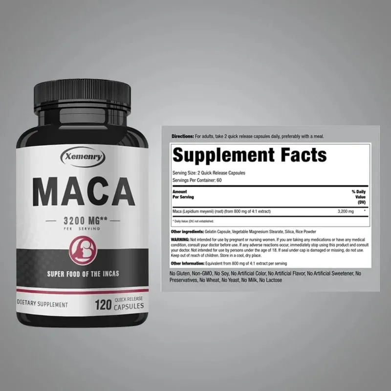 Ultimate Organic Black Maca kapszula-kiegészítő 3200 mg (adagonként) 120 gyors kioldódású kapszula férfi javító formula — image 3