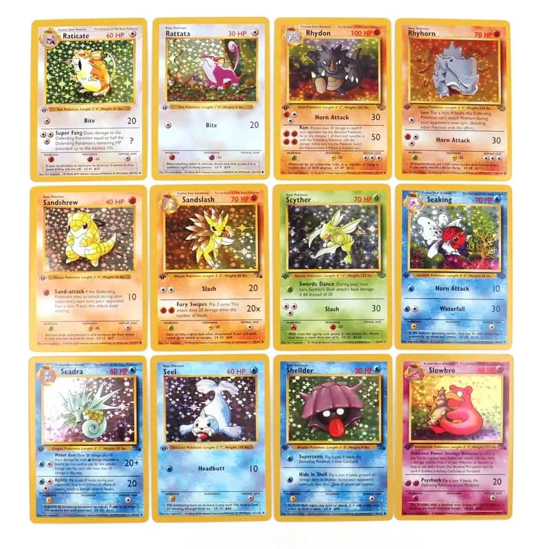 151Pcs 1996 1η Έκδοση Pokemon Foil Κάρτες Flash Pikachu Charizard Blastoise Venusaur Mewtwo Game Collection Cards