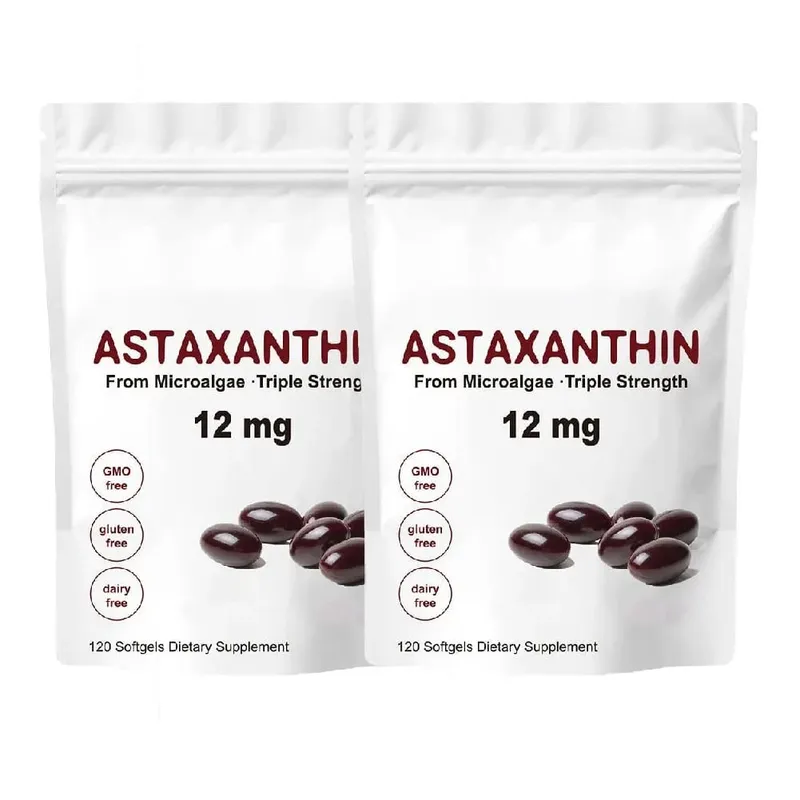 Triple Strength Astaxanthin 12mg - Natural Astaxanthin Antioxidant Supplement Non-GMO Verified & Gluten - 120 Softgels