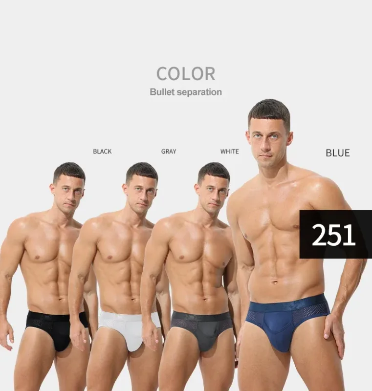 Bullet Separation Panties Men's Sexy U-Convex Briefs Vein Ice Silk Scrotal Rim Sperm Cord Shorts Varicose Heads — image 19