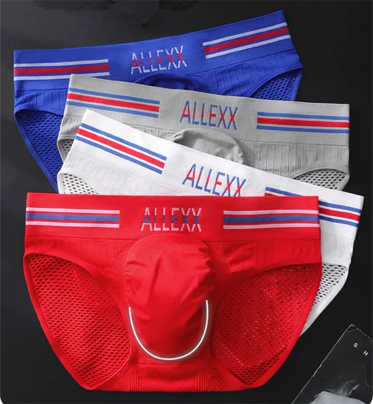 Nen's underwear Letter wide waist cuecas masculino sexys tøy men cueca mesh sissy lencerías muy hot U convex calzoncillos hombre