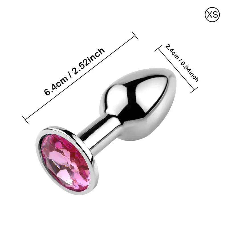 Luxury Metal Anal Plug Set Jewel Butt Trainer Kit Adult Toys for Men Women Couples Beginners Sex Gifts Large Medium Small Pink — image 8
