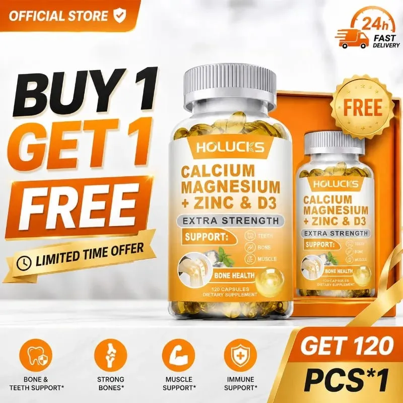 Organic Calcium Support Supplements with Magnesium Zinc & D3 Strengthen Bone Teeth & Nerve Wellness for Daily Life