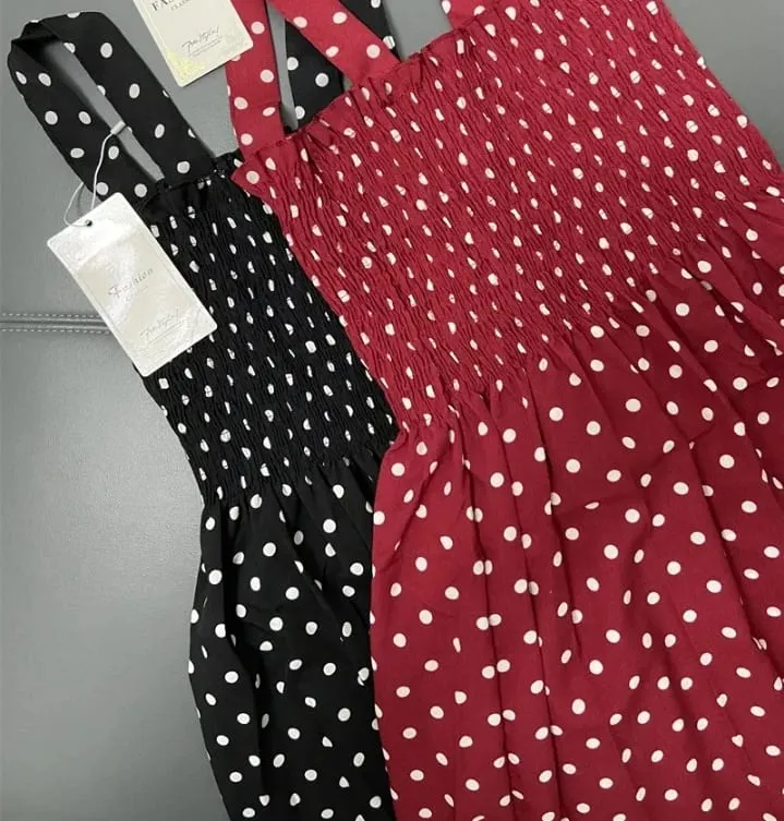 Καλοκαιρινό Befree Beach Long Vintage Dots Casual βολάν Κομψό Maxi Strap Camis Silky 5XL Φόρεμα Vestidos Sexy Women