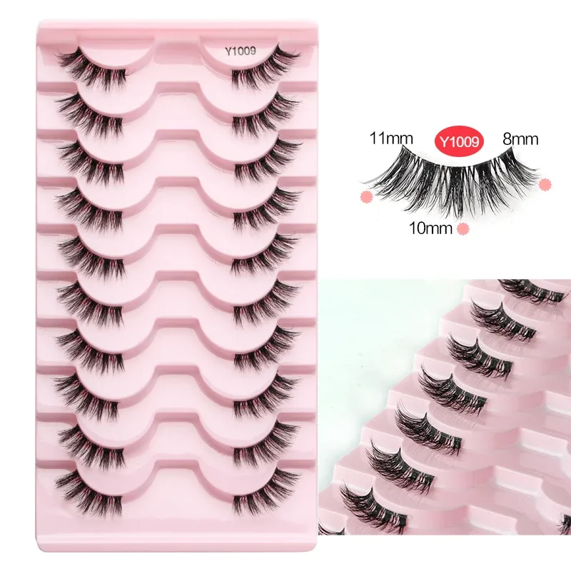 Half Lashes Cat Eye Lashes 3D Natural Finged End Eye Elong Lashes Fox Eye Lashes Faux Mink Lashes Μακιγιάζ — image 13