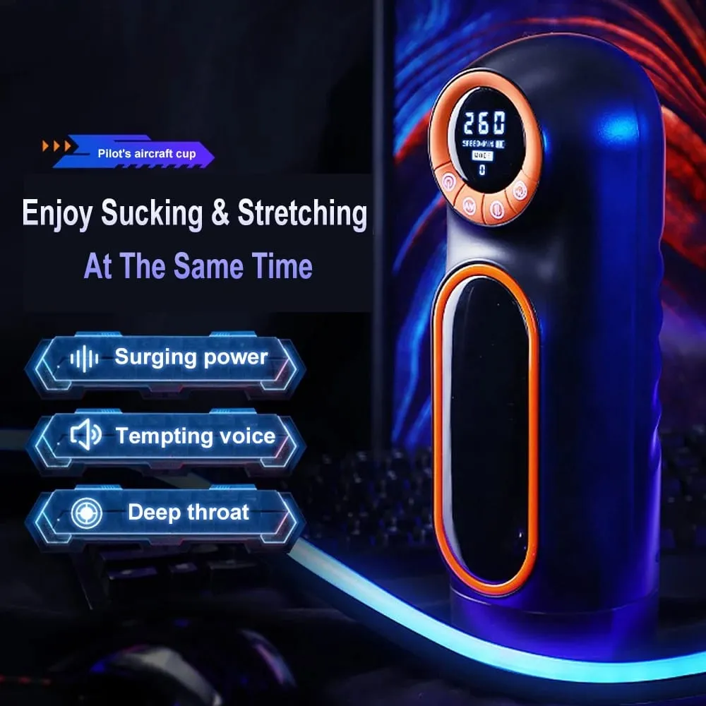 Automatic Telescopic Sucking Masturbator Cup With LED Display Vagina Masturbation Blowjob Sex Machine Adults Sex Toys for Men