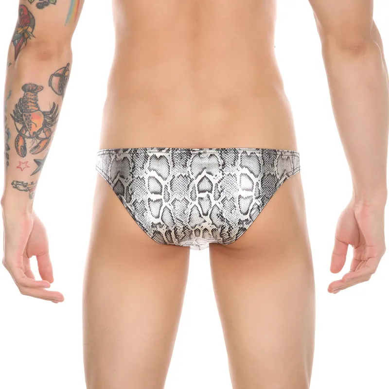Mens Snake Skin Patterned Briefs with Sexy Bulge Pouch Bikini Underwear Comfortable Underpants by WANGJIANG Brand — image 22