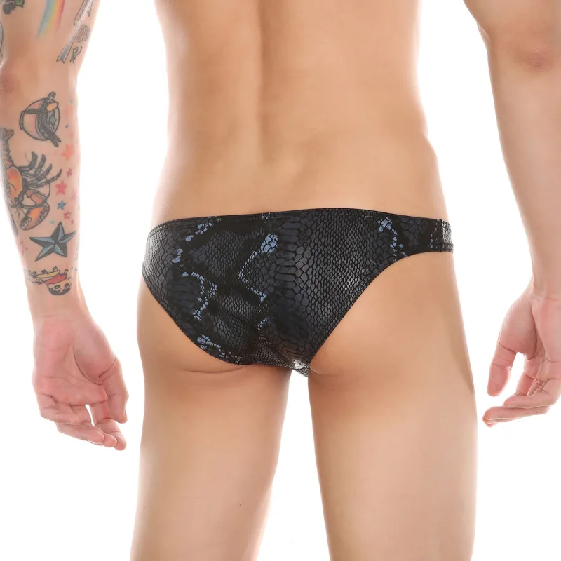 Mens Snake Skin Patterned Briefs with Sexy Bulge Pouch Bikini Underwear Comfortable Underpants by WANGJIANG Brand — image 25