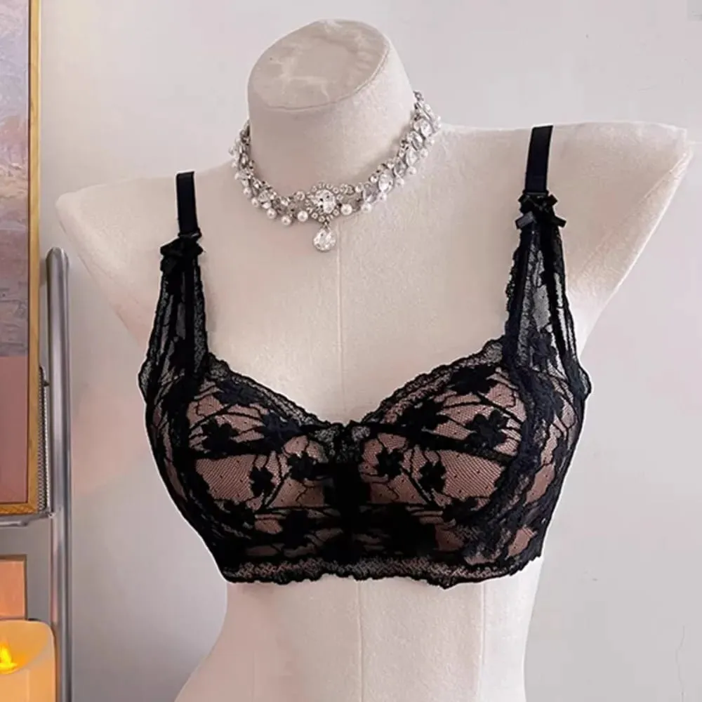 セクシーな BANERDANNI חזיית תחרה עם קשת הלטר מרופדת Push Up אלחוטי ללא חוט הלבשה תחתונה רכה חזה קטן לבישת נוחות יומית` — image 2