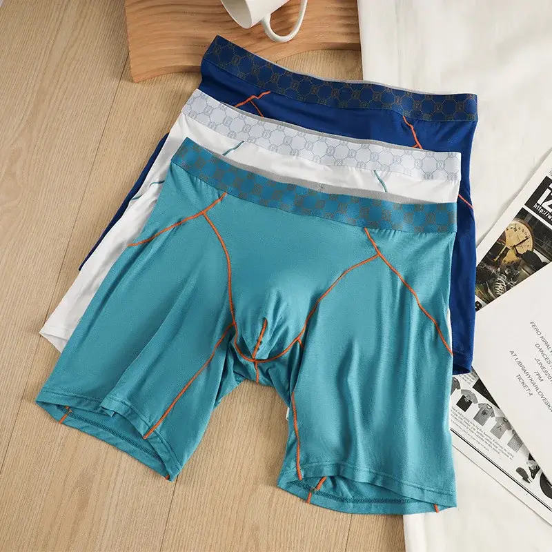 Mens Boxers Bamboo Fiber Underwear Man Panties Homme Ropa Breathable U Convex Pouch Long Underpants Plus Size Boxer Shorts M-XXL