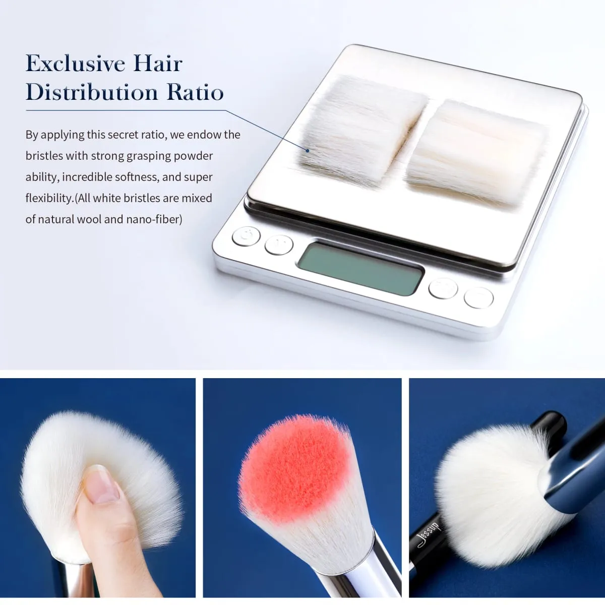 Jessup Πινέλα Μακιγιάζ Σετ Foundation Powder Professional Make Up Brush Contour Blender Eyeshadow Blush 25τμχ Goat Synthetic T175 — image 4