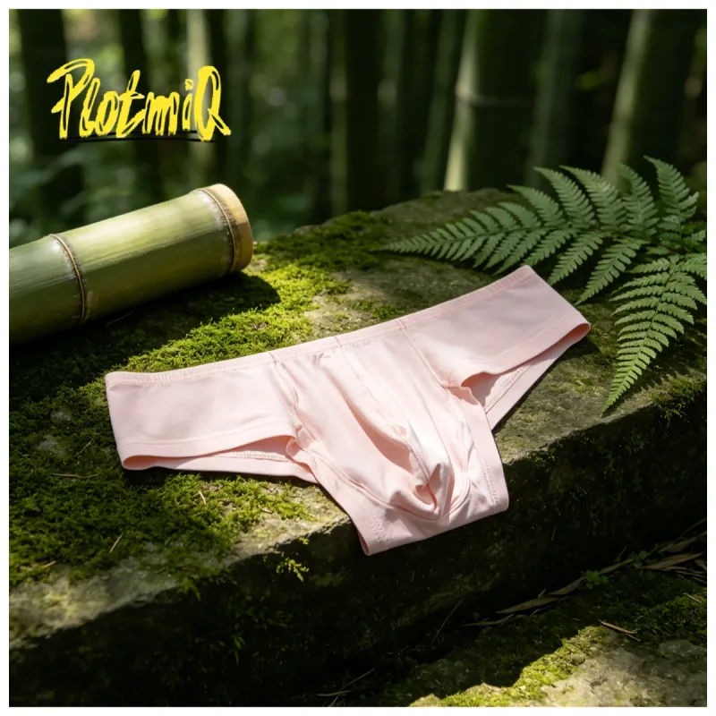2PCS Low Rise Comfort Men Cotton Briefs Pink Soft Fabric Malapad na Waistband 3D Support Pouch Moisture Friendly Mens Underwear