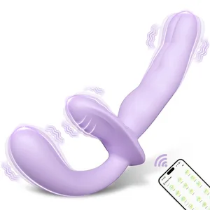 Әйелдерге арналған APP басқару екі жақты вибратор G-Spot дилдо пенис алынбалы қынап дірілдеген ересек секс ойыншықтары лесбиянкалық жұптарға арналған