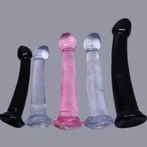 Barato TPE transparente Anal Plug Jelly consolador 4 tamaños ventosa pene masturbación vaginal suave pene pequeño mujeres hombre juguetes sexuales