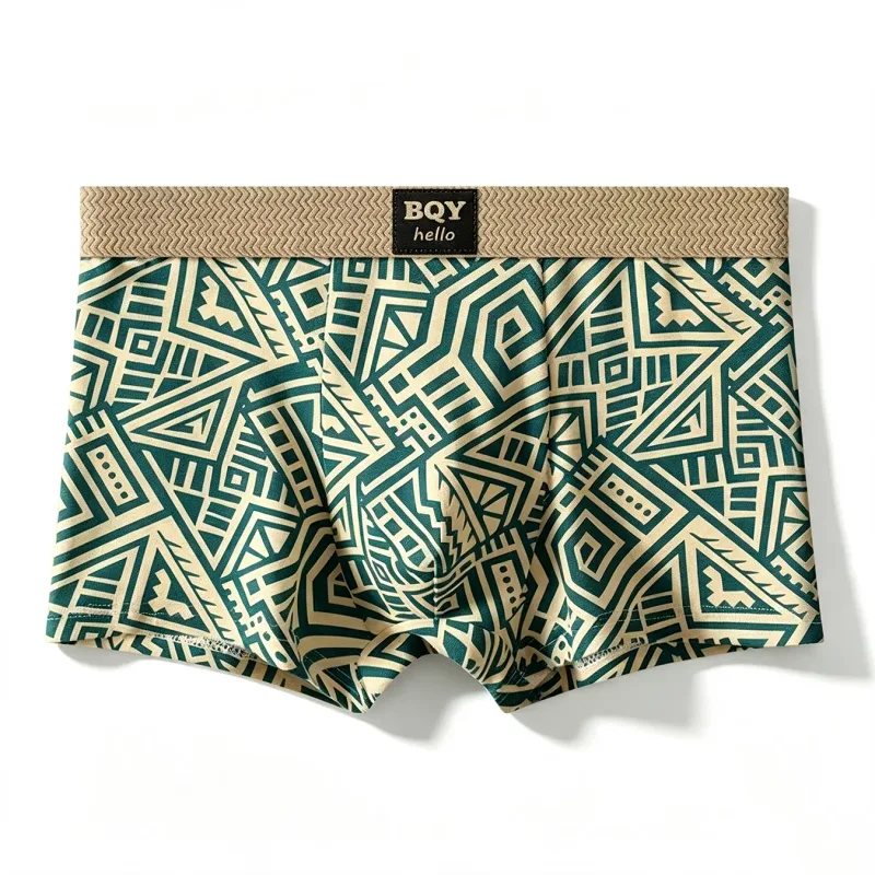Sous-vêtement confortable et respirant pour hommes, Boxer personnalisé de Style américain imprimé, sous-vêtement carré ethnique rétro tendance