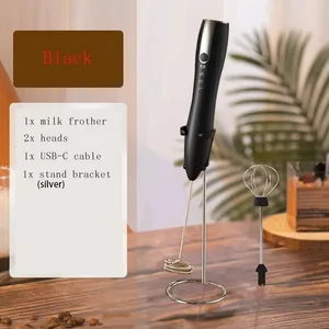 Kézi mixer tejhabosító Coffee Matcha kézi habfőző elektromos habverő italkeverő újratölthető tojáshabverő állvánnyal