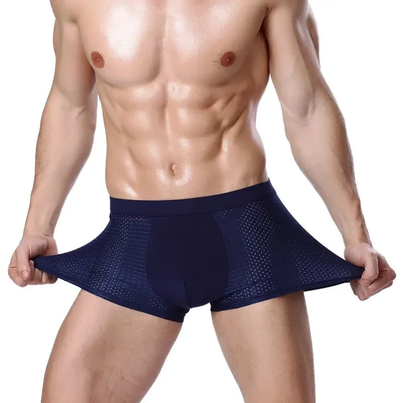 男士內褲 男內褲 男裝短褲 平口內褲 內褲 Slip Homme Calzoncillos 竹孔大尺碼