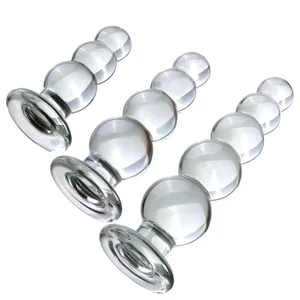 3 méretű nagy golyó Pyrex üveg anális műpénisz fenékdugó kristály hüvely gyöngyök hamis pénisz női maszturbáló felnőtt szexjátékok női férfiak