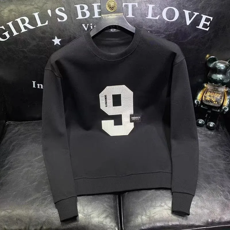 Jaro Podzim Pánské Trendy Jednoduché Casual All Match Mikina Y2K Streetwear Pulovry s kulatým výstřihem Dlouhý rukáv Pánské Volné Mikiny